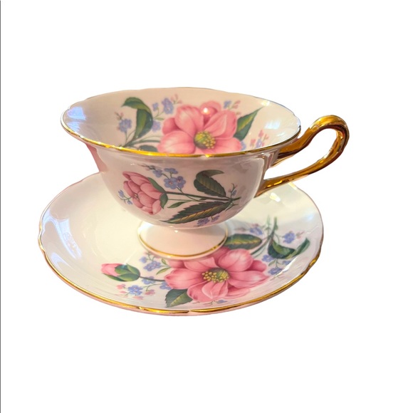 Vintage SHELLEY Tea cup and saucer Pink floral Bone China England flowe… - Picture 14 of 15